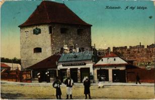 1917 Kolozsvár, Cluj; régi bástya, Voith Tivadar és Streck József üzlete. Keszey Albert kiadása / old bastion tower shops (EK)