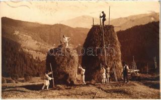 1937 Bucharest, Bukarest, Bucuresti, Bucuresci; szénagyűjtés / collecting hay, folklore. photo