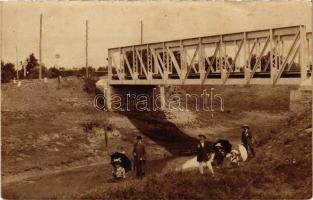 1912 Csene, Tschene, Cenej, Cenei (Torontál); Vasúti híd / railway bridge. photo