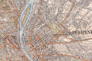 cca 1910 Budapest és környéke térkép 63x48 cm