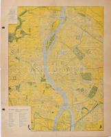 1937 Budapest térképe az utóbbi időben megváltoztatott utcanevekkel. Rácz Gyula - Ujj István. 43x53 cm