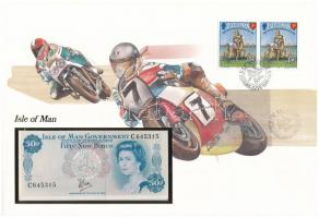 Man-sziget DN (1979) 50p felbélyegzett borítékban, bélyegzéssel T:I  Isle of Man ND (1979) 50 Pence in envelope with stamp and cancellation C:UNC