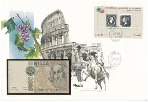 Olaszország 1982. 1000L felbélyegzett borítékban, bélyegzéssel T:I  Italy 1982. 1000 Lire in envelope with stamp and cancellation C:UNC