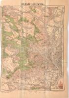cca 1920-1930 Budai hegyek térképe, terv.: Dr. Vigyázó János, 1 : 50.000, M. Kir. Állami Térképészet, hajtva, , 43x30 cm Hátoldalt ragasztóval erősítve