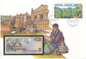 Lesotho 1989. 2M felbélyegzett borítékban, bélyegzéssel T:I Lesotho 1989. 2 Maloti in envelope with stamp and cancellation C:UNC