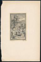 11 db kisgrafika, rézmetszet, többségében Hubert-François Gravelot (1699-1773) munkáiról, 12x7,5 cm ...