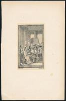 11 db kisgrafika, rézmetszet, többségében Hubert-François Gravelot (1699-1773) munkáiról, 12x7,5 cm ...