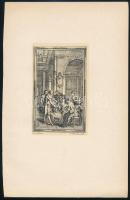 11 db kisgrafika, rézmetszet, többségében Hubert-François Gravelot (1699-1773) munkáiról, 12x7,5 cm ...