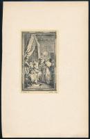 11 db kisgrafika, rézmetszet, többségében Hubert-François Gravelot (1699-1773) munkáiról, 12x7,5 cm ...