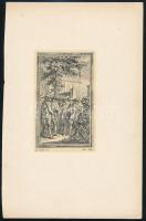 11 db kisgrafika, rézmetszet, többségében Hubert-François Gravelot (1699-1773) munkáiról, 12x7,5 cm ...