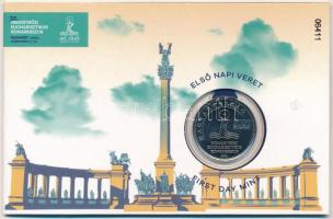 2021. 50Ft Cu-Ni "52. Nemzetközi Eucharisztikus Kongresszus" elsőnapi veret számozott emléklapon "06411" T:1