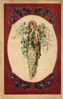 Virágos hölgy / Flower lady. B.K.W.I. 134-5. s: August Patek (EK)