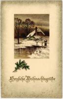1925 Herzliche Weihnachtsgrüsse / Karácsonyi üdvözlet / Christmas greeting. M.B.N. litho