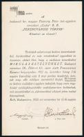 1932 Bp., meghívó a budapesti kir. m. Pázmány Péter Tudományegyetem orvoskari "Csaba" B.E. "Ferencvárosi törzse" által szervezett mikulásestélyre