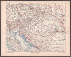 Az Osztrák.Magyar Monachia térképe cca 1900 30x24 cm Kicsi beszakadással