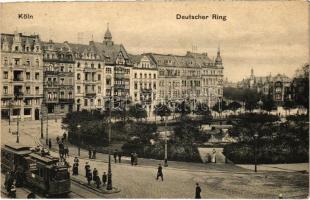 1915 Köln, Cologne; Deutscher Ring / street, tram