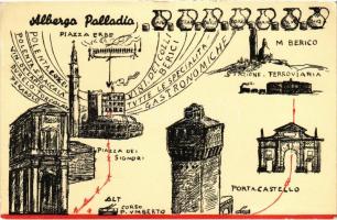 Vicenza, Albergo Palladio / hotel advertisement with map