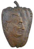 Svájc (?) 1977. Dr. Szent-Györgyi Albert - Nobel-díj, 1937. egyoldalas, paprika formájú bronz emlékplakett kiolvashatatlan szignóval (~85x55mm) T:2 Switzerland (?) 1977. Dr. Albert Szent-Györgyi - Nobel Prize, 1937. one-sided, pepper-shaped bronze commemorative plaque with unreadable signature (~85x55mm) C:XF