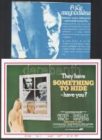 cca 1970-1980 6 db vegyes filmismertető nyomtatvány, újságkivágás külföldi filmekről, közte egy magy...