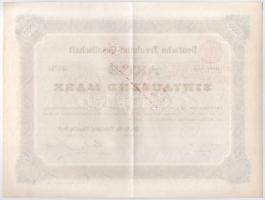 Német Birodalom / Berlin 1900. "Német Bizalom-Társaság" részvény 1000M-ról bélyegzésekkel ...