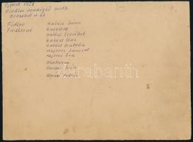 1928 Újpest, Fiedler vendéglő kerthelyisége (Erzsébet u. 22.) a tulajdonosokkal és vendégekkel (háto...