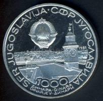 Jugoszlávia 1981. 1000D Ag "Asztalitenisz VB" T:PP