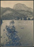 cca 1920-1930 Gyilkos-tó, fotó, hátoldalán ragasztás nyomai, 23,5x17,5 cm / Lacul Rosu, lake, photo