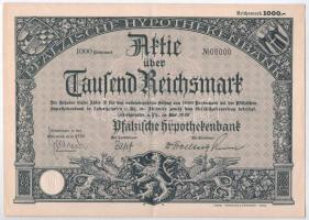 Német Birodalom 1899-1929. 4db klf részvény, jelzálogkötvény: Haffuferbahn Részvénytársaság, Bajor M...