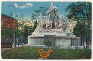 Pozsony, Pressburg, Bratislava; Petőfi szobor - leporellolap 10 képpel / statue. leporellocard with 10 pictures (kis szakadás / small tear)