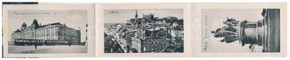 Pozsony, Pressburg, Bratislava; Petőfi szobor - leporellolap 10 képpel / statue. leporellocard with ...