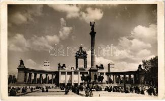 1938 Budapest XIV. Milleniumi emlékmű, XXXIV. Nemzetközi Eucharisztikus Kongresszus főoltára. Dr. Lechner Jenő műépítész alkotása