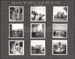 1934 Antalháza, Kerteskői kastély (Rainprecht kúria), Antalmajor, fürdő, stb., 15 db fotó albumlapra ragasztva, 8,5x6 cm és 6x6 cm méretben