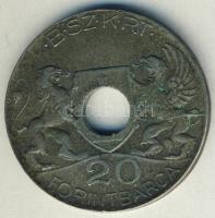 Cca 1940-es évek vége 20Ft "B.SZ.K.R.T." közlekedési zseton, látványos verési hibával T:3