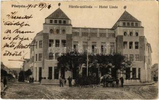 1915 Pöstyén, Piestany; Hársfa szálloda. Donáth Lipót kiadása / Hotel Linde (EB)