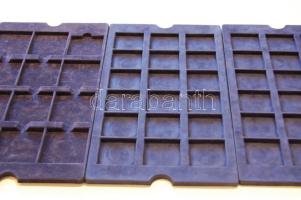 3db éremtartó tálcabetét, 1x 12, 2x 18 férőhellyel, használt