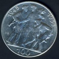Csehszlovákia 1955. 100K Ag "10 éves a függetlenség" T:BU
