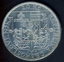 Csehszlovákia 1937. 20K Ag "Masaryk" T:2