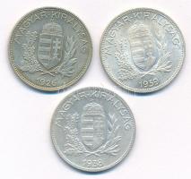 1926. 1P Ag + 1938. 1P Ag + 1939. 1P Ag T:1-,2 patina Adamo P6