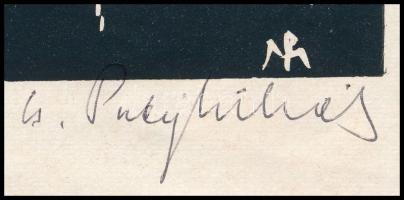 Cs. Pataj Mihály (1921-2008): Díszletfestés a Szabadtérin (Szeged) . Fametszet, papír, jelzett, laps...