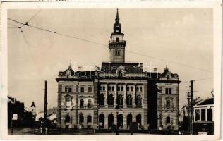 1947 Újvidék, Novi Sad; Városháza, villamos, / town hall, tram