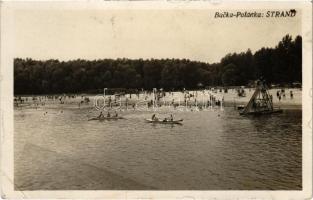 1930 Palánka, Bácspalánka, Backa Palanka; strand, vízi csuzda / beach, water slide. photo (EK)