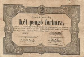 1849. 2Ft kincstári utalvány "Kossuth bankó" T:III+