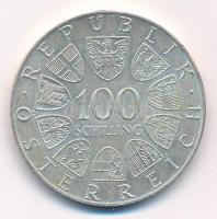 Ausztria 1977. 100Sch Ag "1200 éves a Kremsmünsteri apátság" T:1- kis karc, patina Austria...