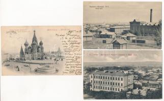 3 db RÉGI orosz képeslap / 3 pre-1945 Russian town-view postcards