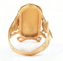 Arany (Au/14k) egyiptomi motívumos gyűrű, jelzett, erősen sérült m: 53 nettó: 4,9g