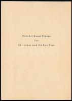 Pekáry István (1905-1981): Szent István. Rézkarc, akvarell, papír. Jelzett. Karácsonyi-újévi üdvözlő...