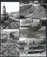 cca 1973-1974 Budapest, Kálvin téri aluljáró építkezése, 13 db datált, vintage fotó, ezüst zselatinos fotópapíron, 9x13 cm