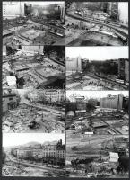 cca 1973-1974 Budapest, Kálvin téri aluljáró építkezése, 13 db datált, vintage fotó, ezüst zselatino...