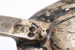 Ezüst (Ag) régi monogramos cukorfogó. Jelzett, kopásnyomokkal, 39,6 g, h: 16,5 cm