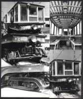 1989 A régi millenniumi földalatti vasút (FAV) egyik kocsijának felújítása, 9 db datált, jelzett, vi...